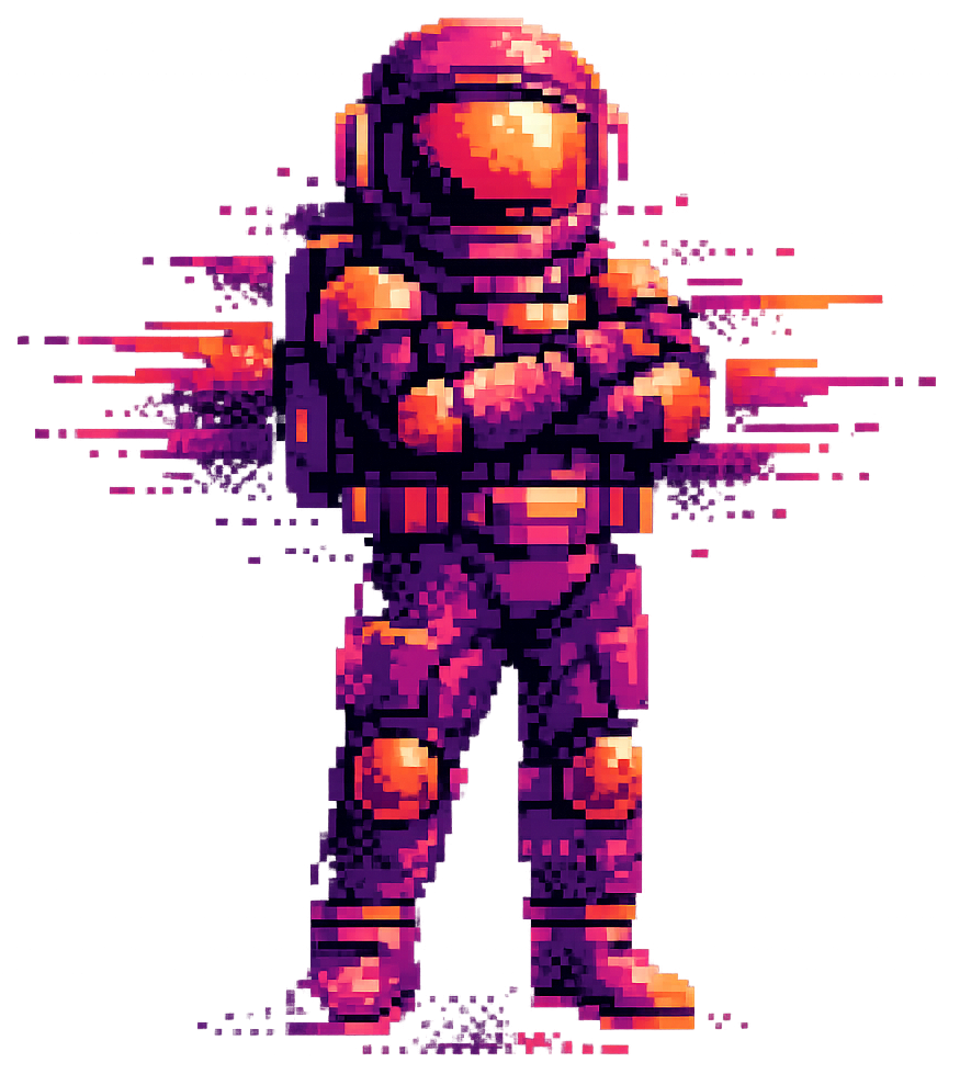Pixilated astronaut